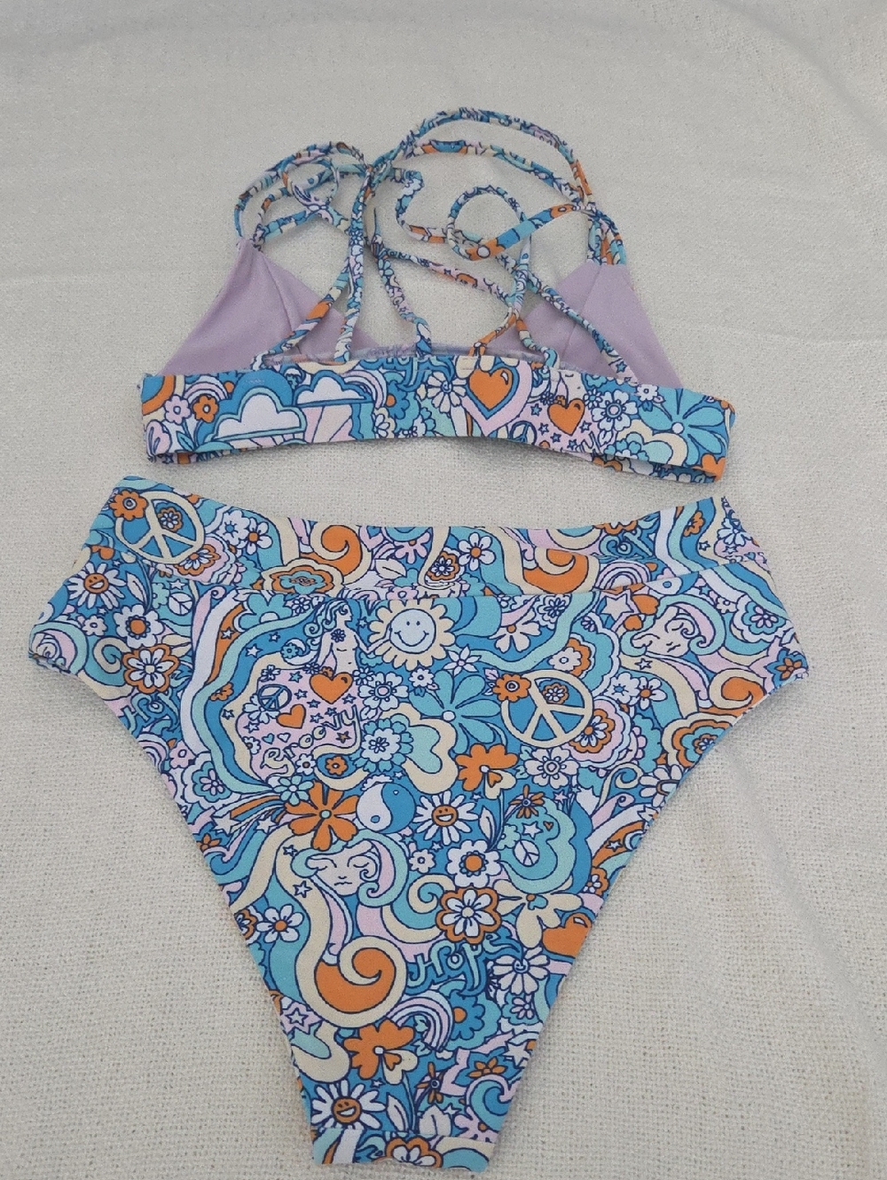 Kulani Kinis Blue Hippie High-Waist Bikini Set Size Small - Picture 8 of 8